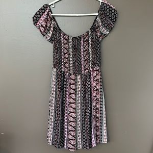 Patterned, off the shoulder, dress, rue 21